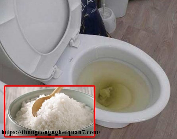 c&aacute;ch th&ocirc;ng bồn cầu bằng muối trắng