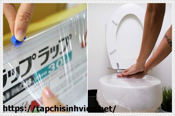 c&aacute;ch th&ocirc;ng bồn cầu bằng m&agrave;ng bọc thực phẩm hiệu quả